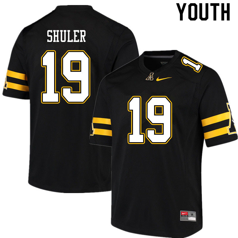 Youth #19 Navy Shuler Appalachian State Mountaineers College Football Jerseys Sale-Black - Click Image to Close